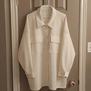 NWT WOMEN'S IVORY SHACKET JACKET SIZE 1X